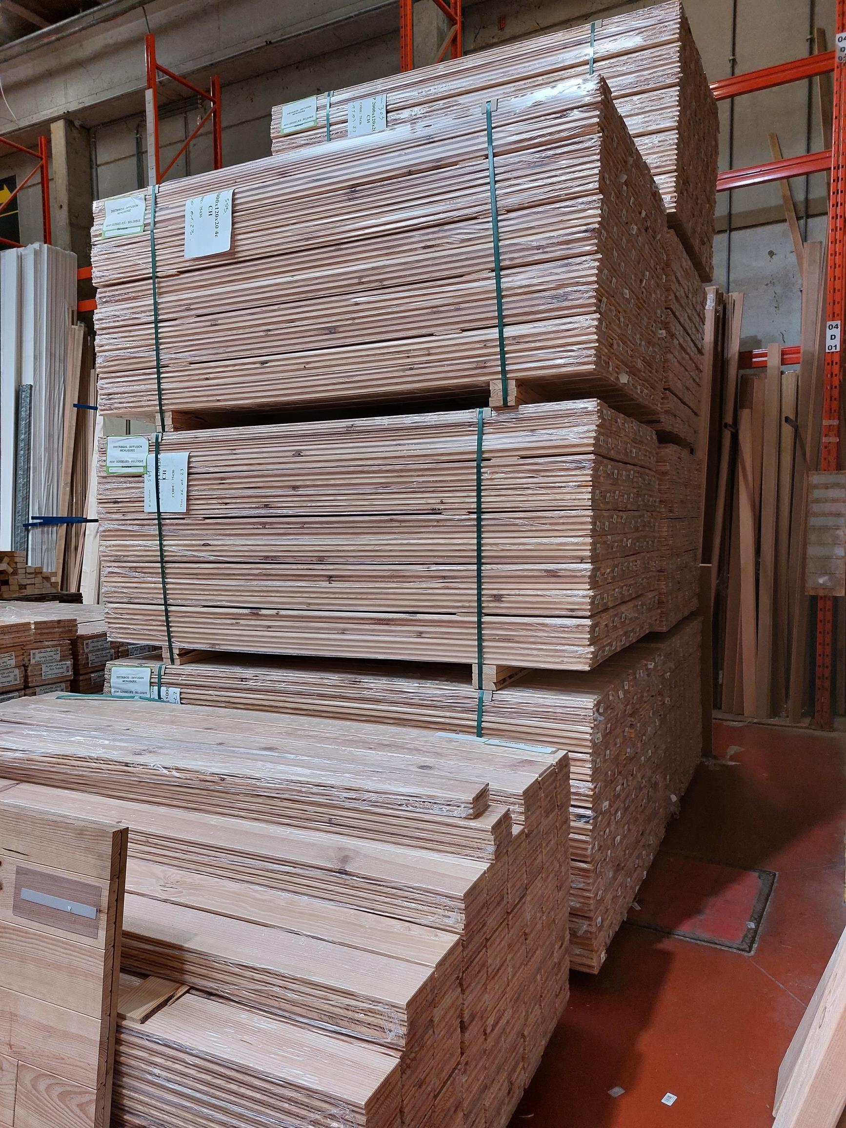 Plancher massif pin des Landes brut qualité charpente - 21 x 120 x 2000 mm